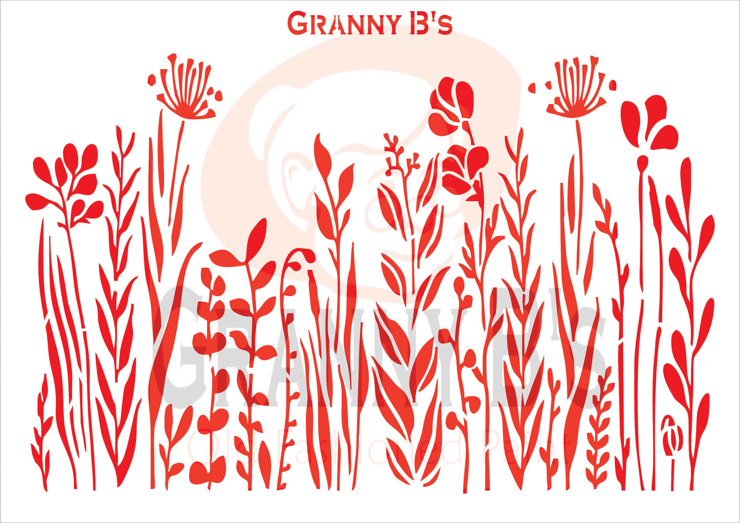 Flower Field Stencil - Granny B's Old Fashioned Paint