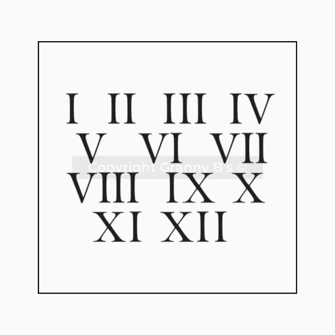 Roman Numbers Stencil - Granny B's Old Fashioned Paint