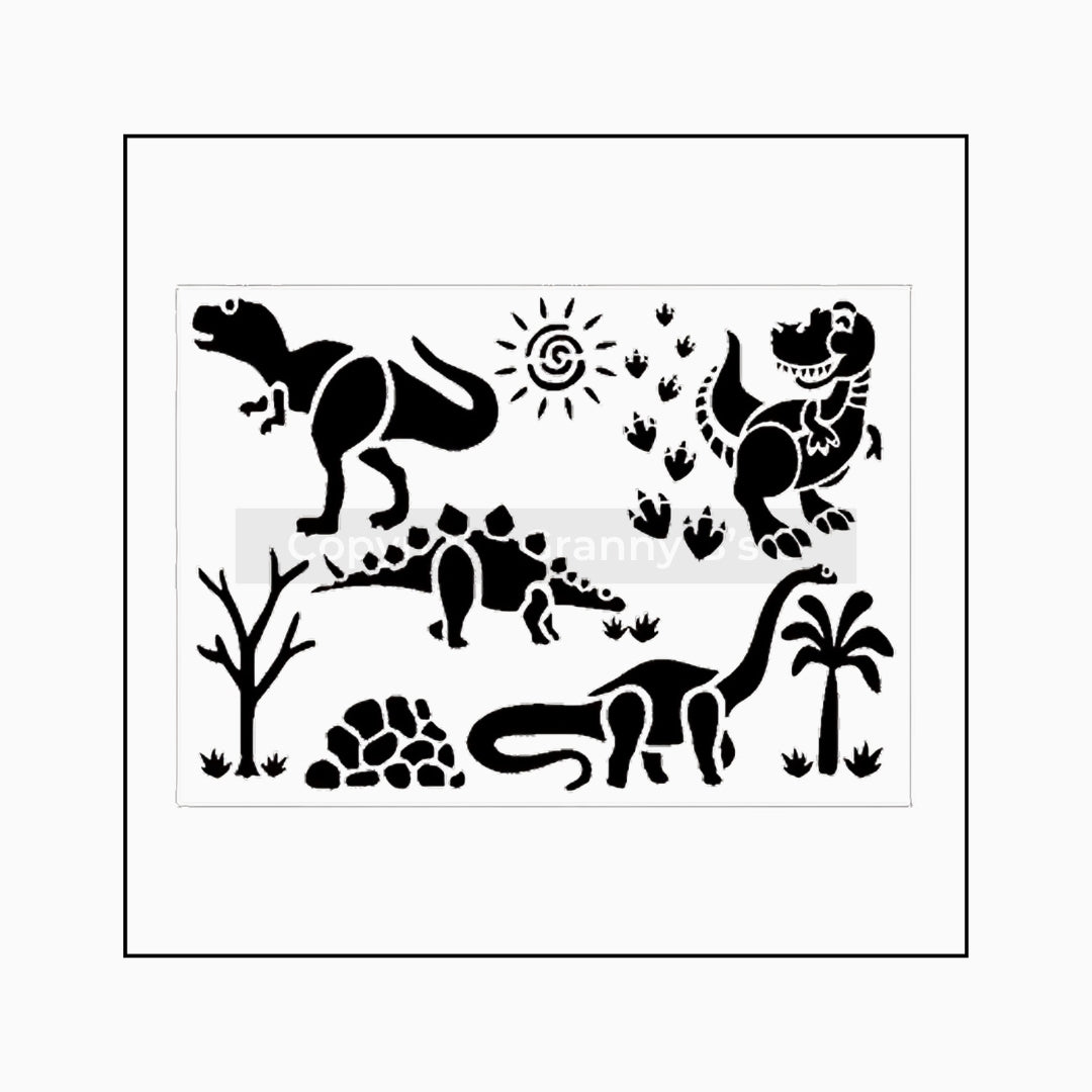 Dinosaurs Stencil - Mylar - Granny B's Old Fashioned Paint