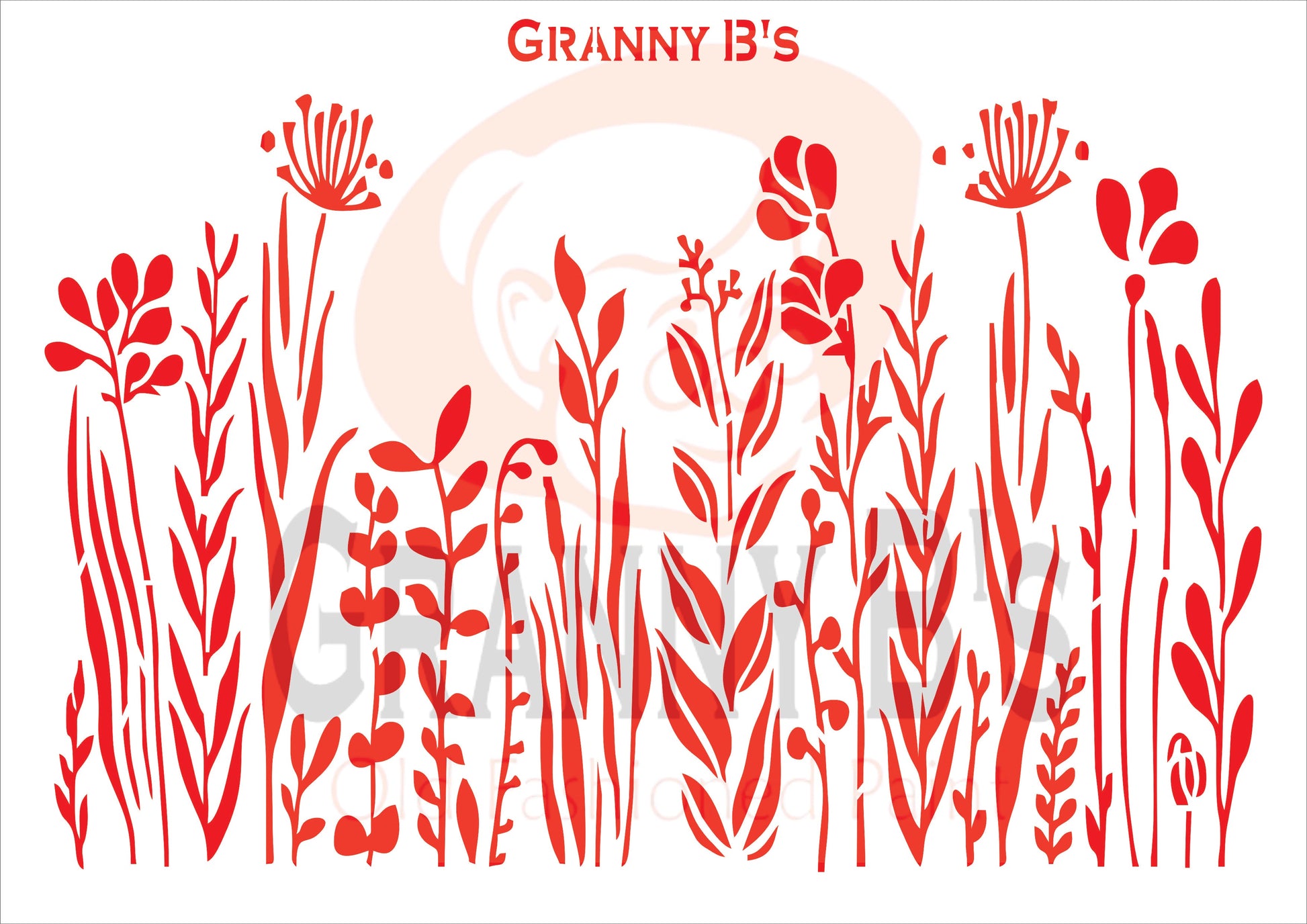 Flower Field Stencil - Granny B's Old Fashioned Paint