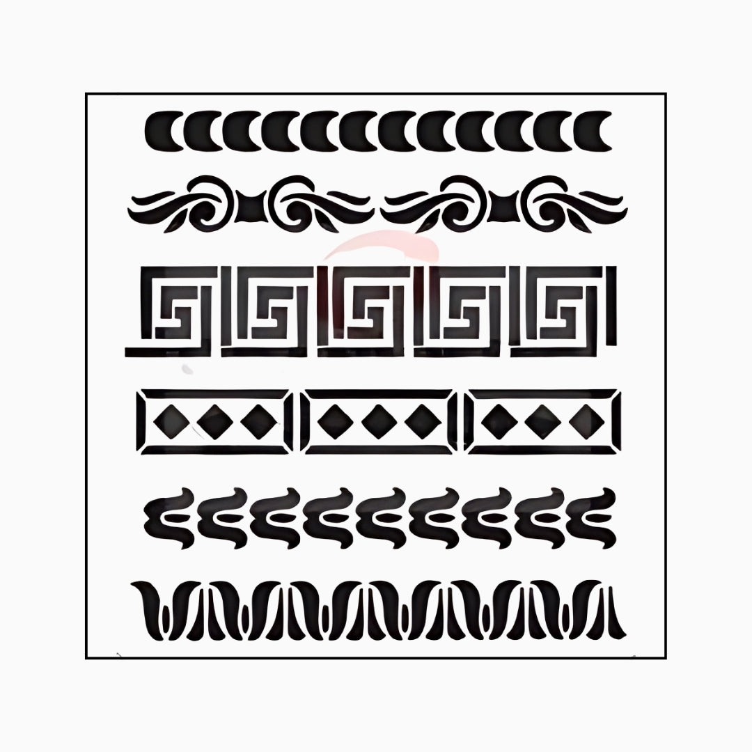 Funky Borders Stencil - Granny B's Old Fashioned Paint