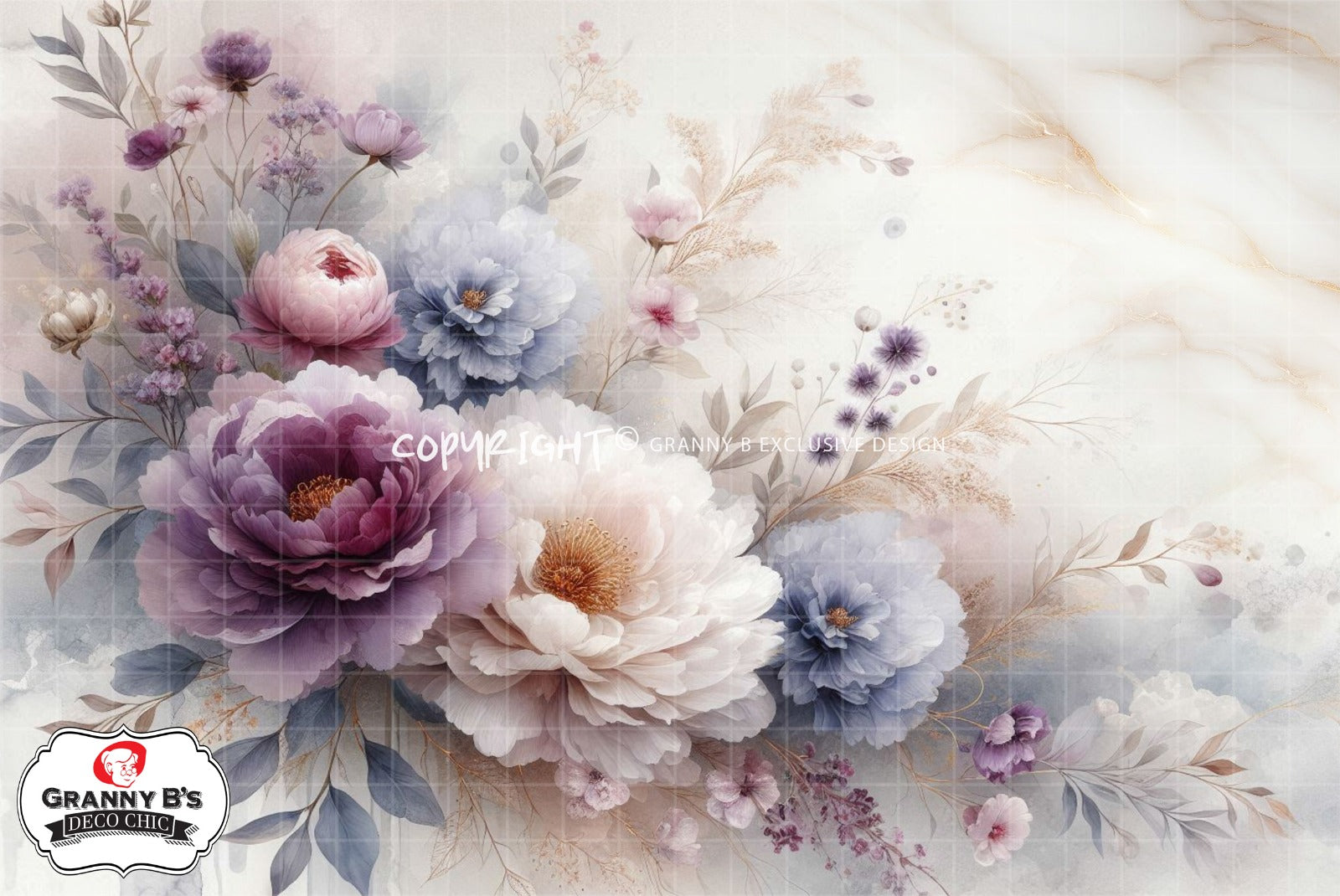 Twilight Serenade Rising  - Decoupage Fibre Tissue A1 + Free A4 - Granny B's Old Fashioned Paint