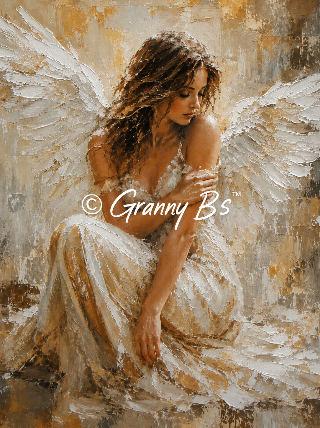 Painted Angel  - Decoupage Fibre Tissue A1 + Free A4 - Granny B's Old Fashioned Paint
